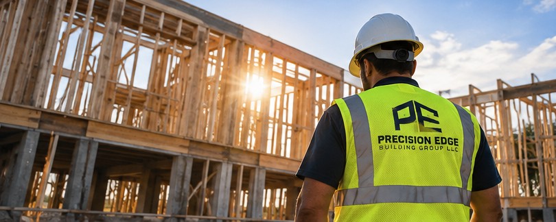 Illustrative construction framing scene